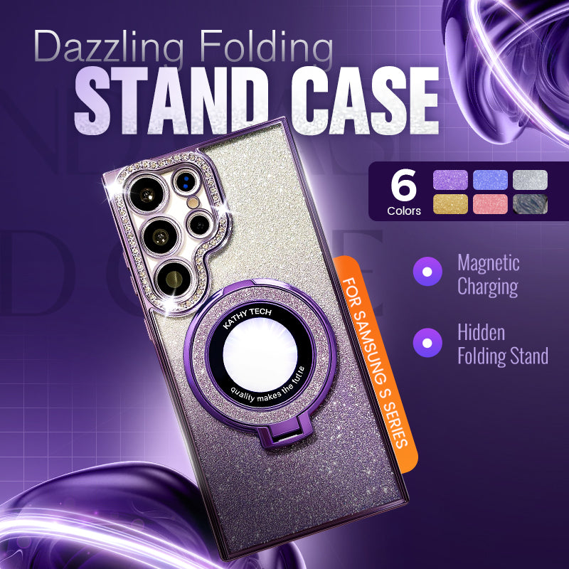 Dazzling Folding Bracket That Sparkles Case Cover for Samsung S Series