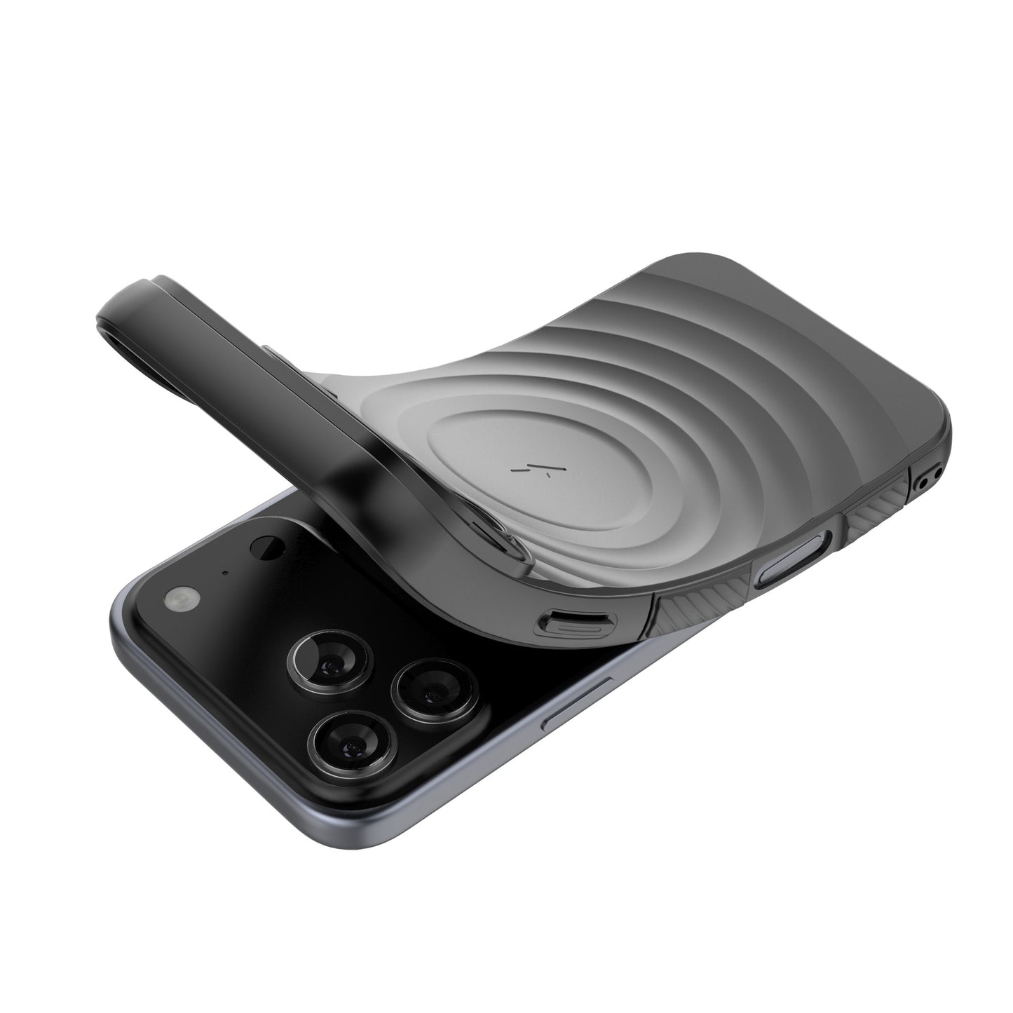 Soft Silicone Metal Lens Protector iPhone Case with Built-in Magnetic Ring