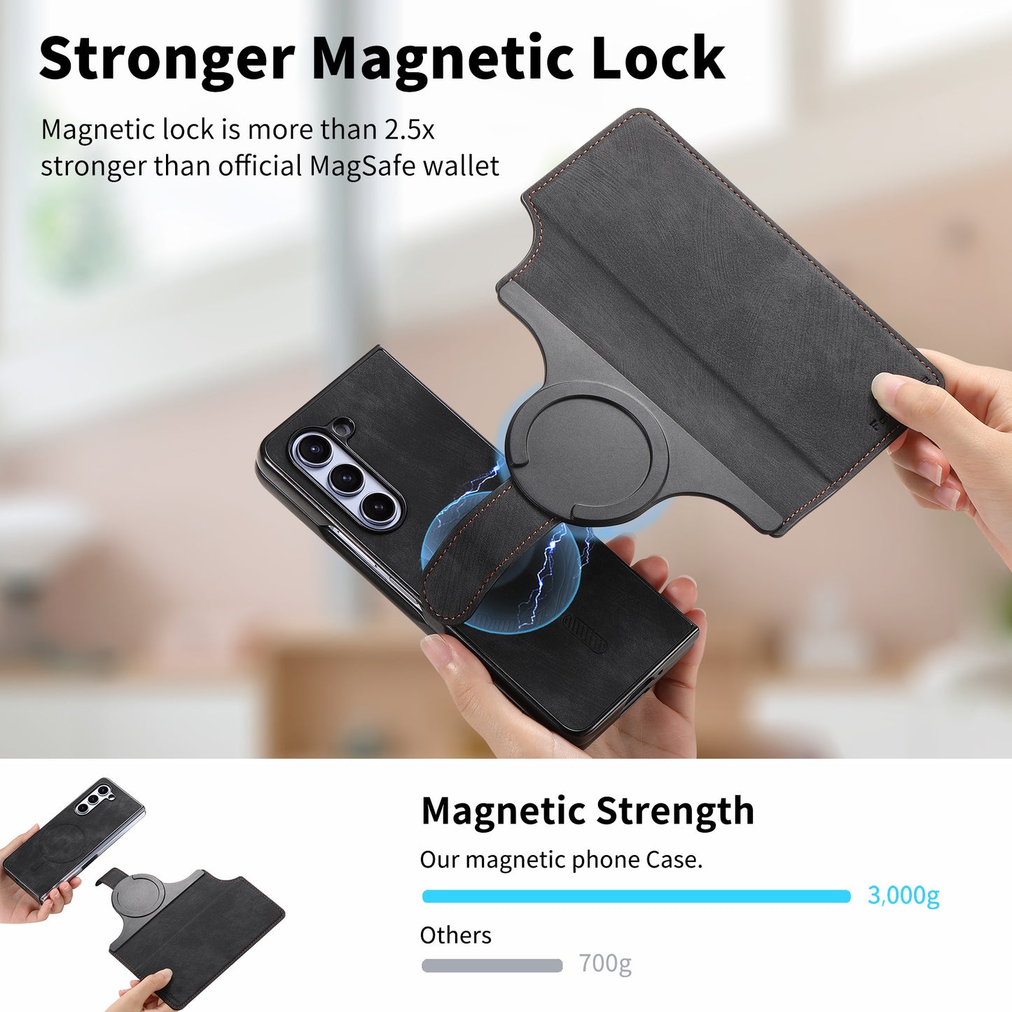 Split Magnetic Wallet Case Cover for Samsung Fold Series