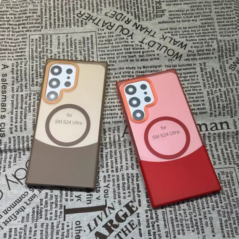 Two-Color Splicing Magnetic Frosted Case Cover for Samsung S Series