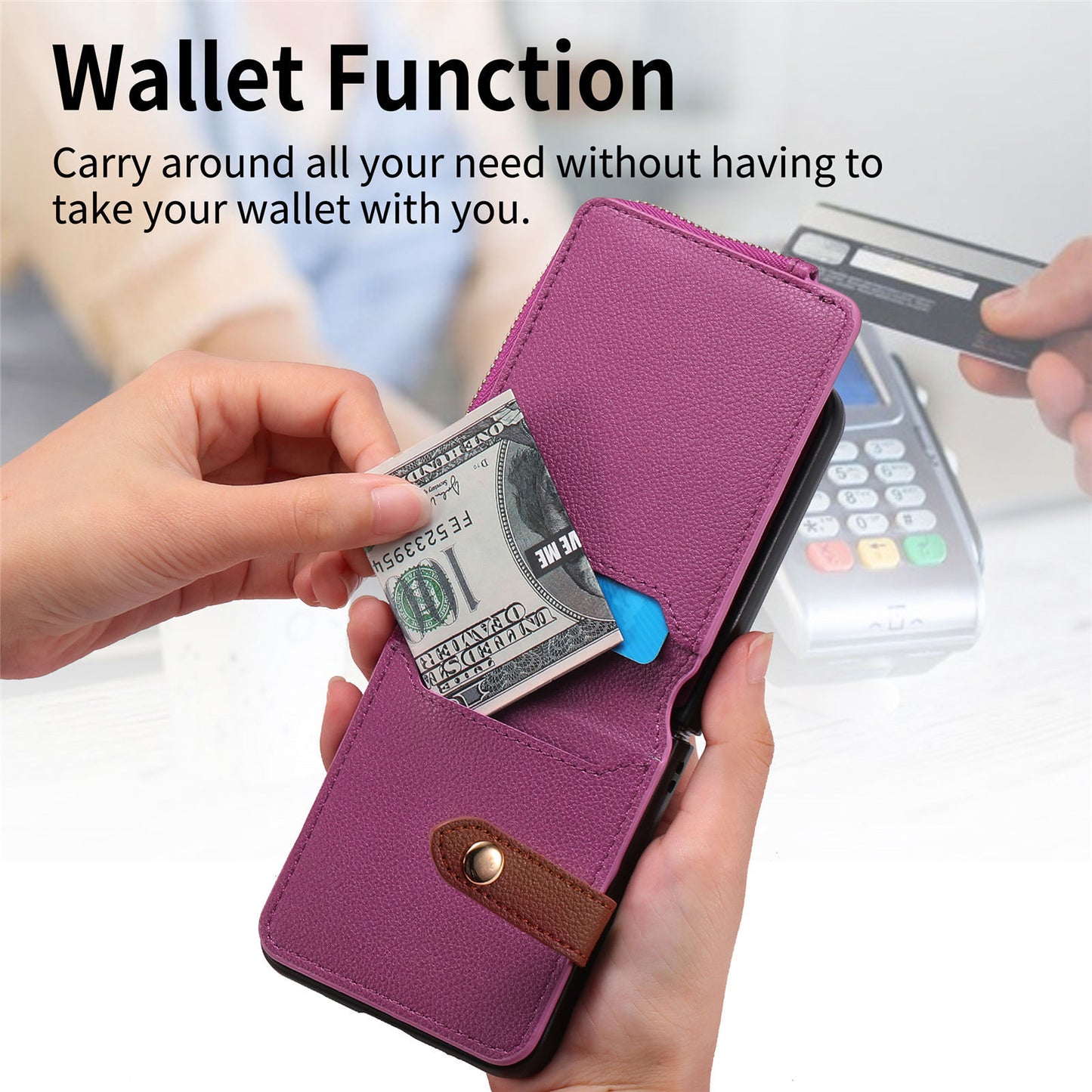 Carabiner Wallet Case Cover for Samsung Flip Serie