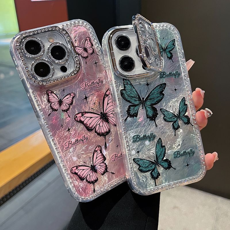 Butterfly Folding Stand Case Cover for iPhone