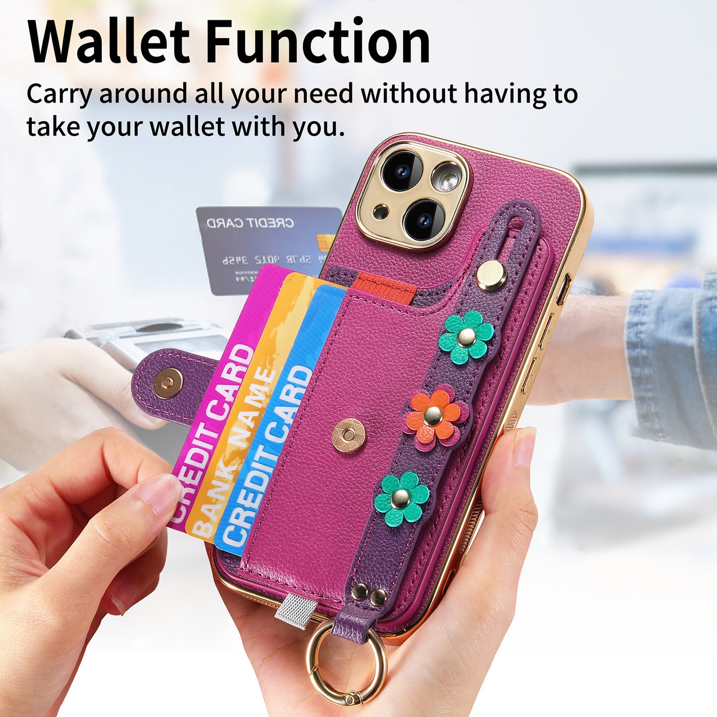 Colorful Leather Flower Case Cover for iPhone