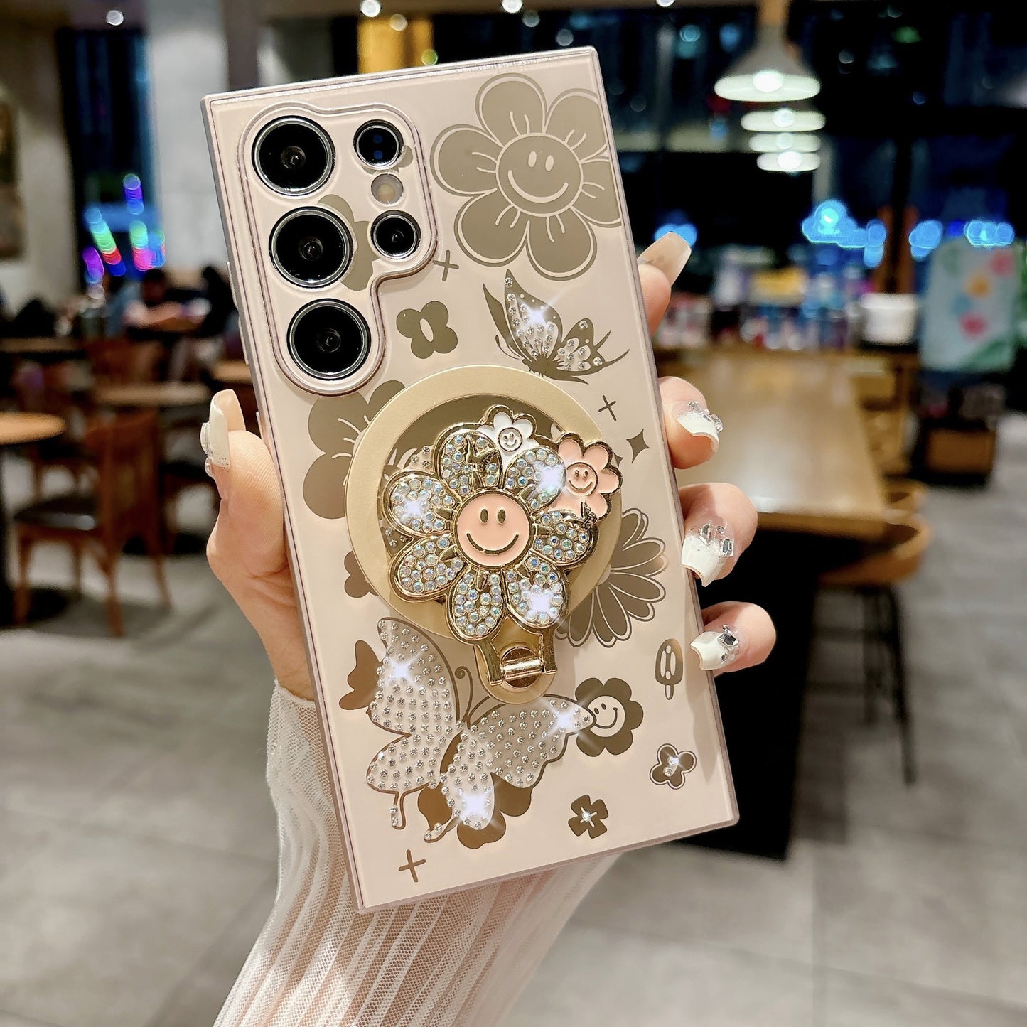 Folding Smiley Stand Magnetic Case Cover for Samsung S Series