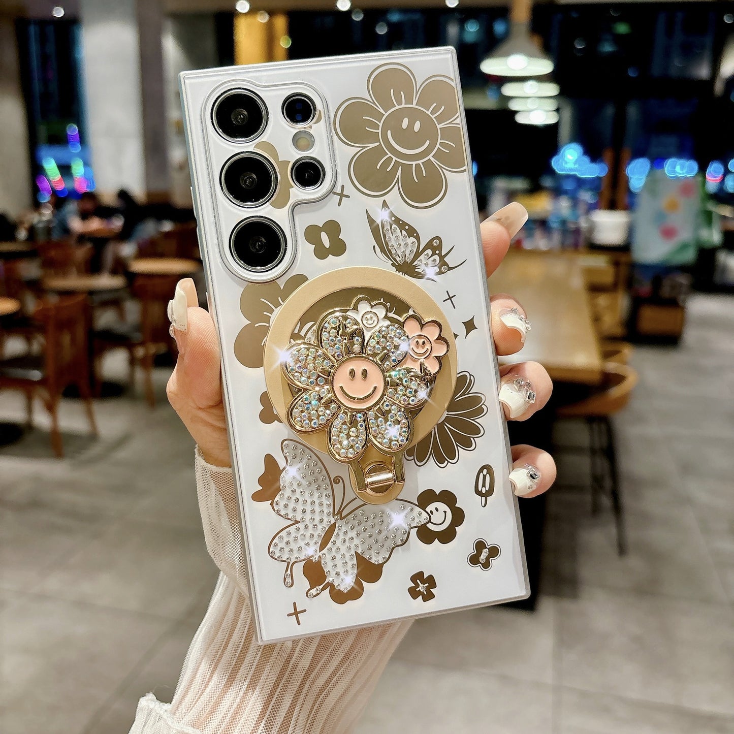 Folding Smiley Stand Magnetic Case Cover for Samsung S Series