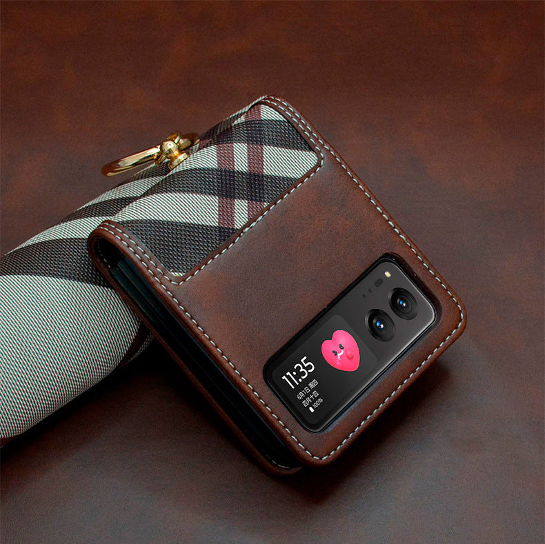 Hand-stitched Leather Case Cover for Samsung Flip Serie