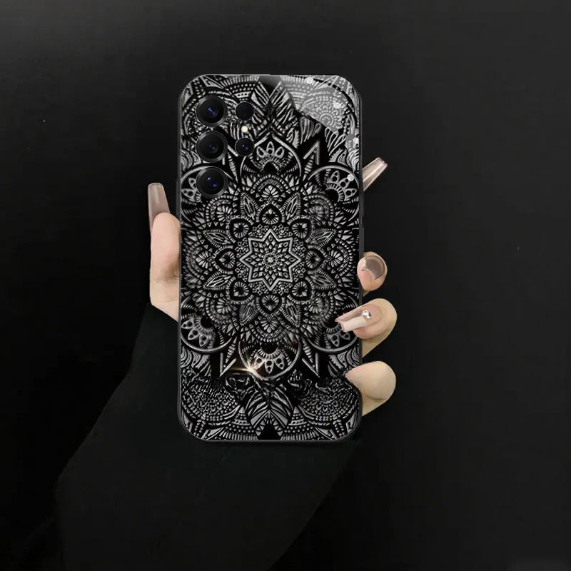 Black Five-angle Flower Case Cover for Samsung S Series - Get a FREE Exquisite Diamond Bracelet!🔥