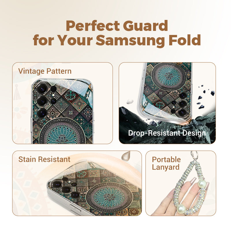 Colorful Blue Lotus Flower Totem Case Cover for Samsung S Series - Get a FREE Exquisite Diamond Bracelet!🔥