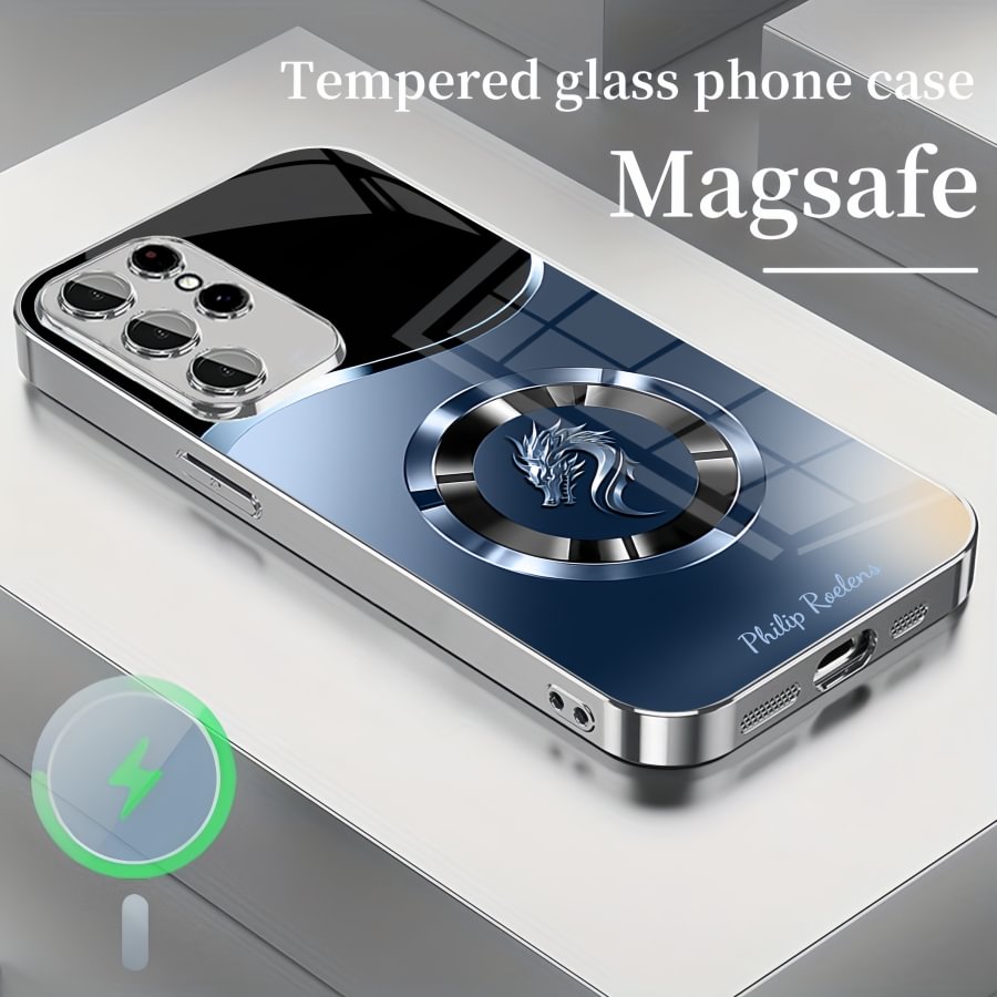 Dragon Ring Magsafe Tempered Glass Case Cover for Samsung S Series