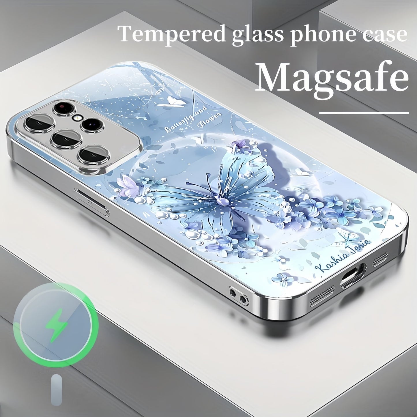 Watercolour Butterfly Tempered Glass Case Cover for Samsung S Series