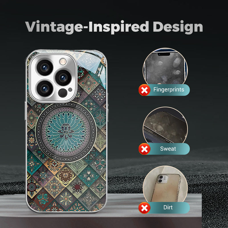 Colorful Blue Lotus Flower Totem Case Kit for iPhone - Get a FREE Exquisite Diamond Bracelet!🔥