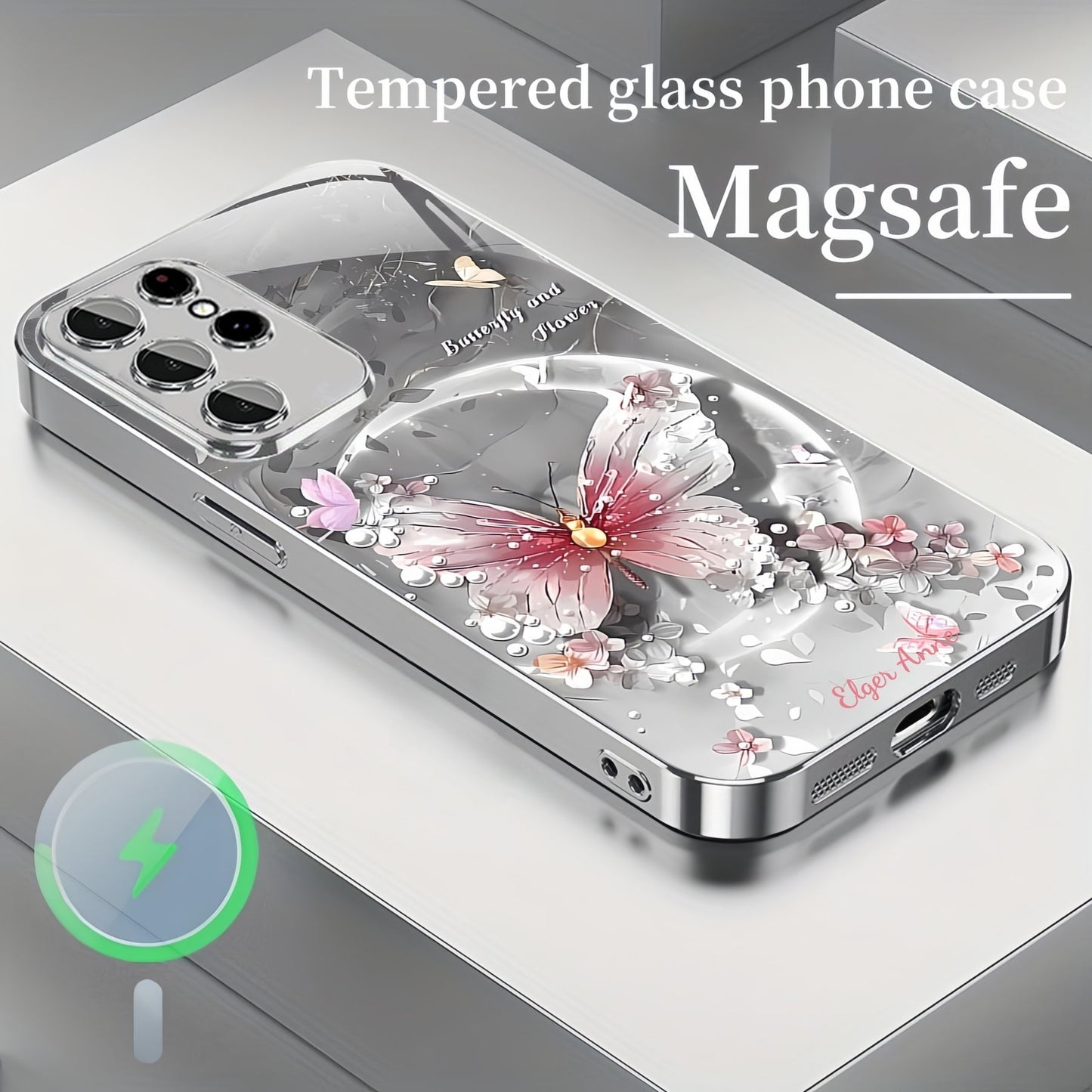 Watercolour Butterfly Tempered Glass Case Cover for Samsung S Series