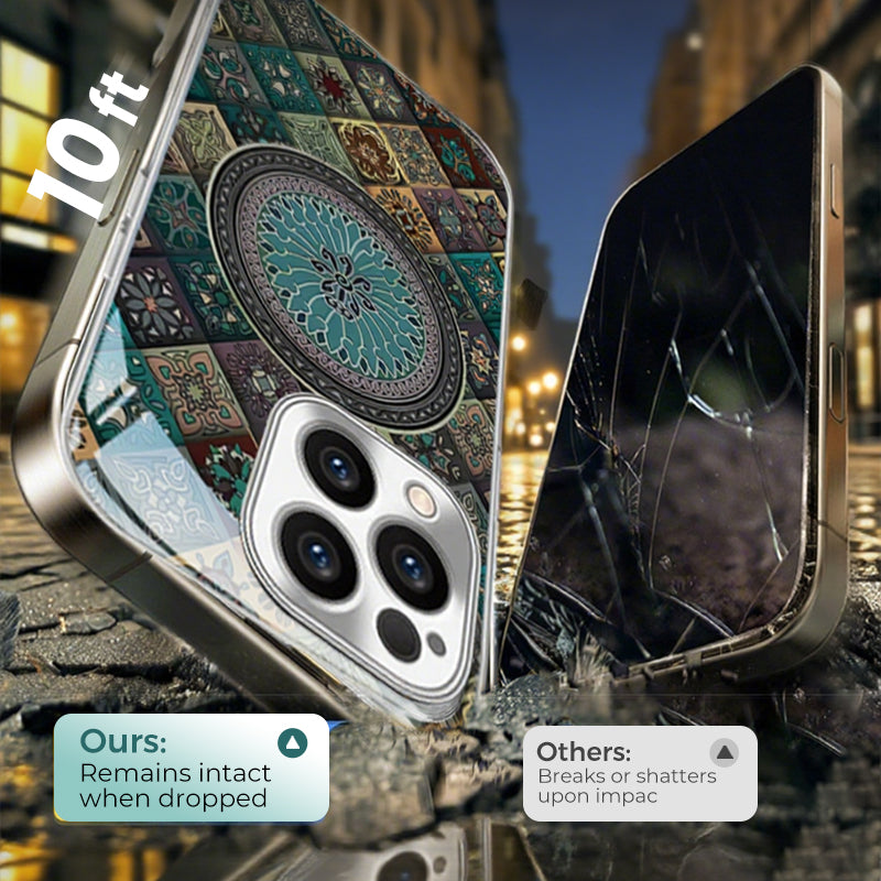 Colorful Blue Lotus Flower Totem Case Kit for iPhone - Get a FREE Exquisite Diamond Bracelet!🔥