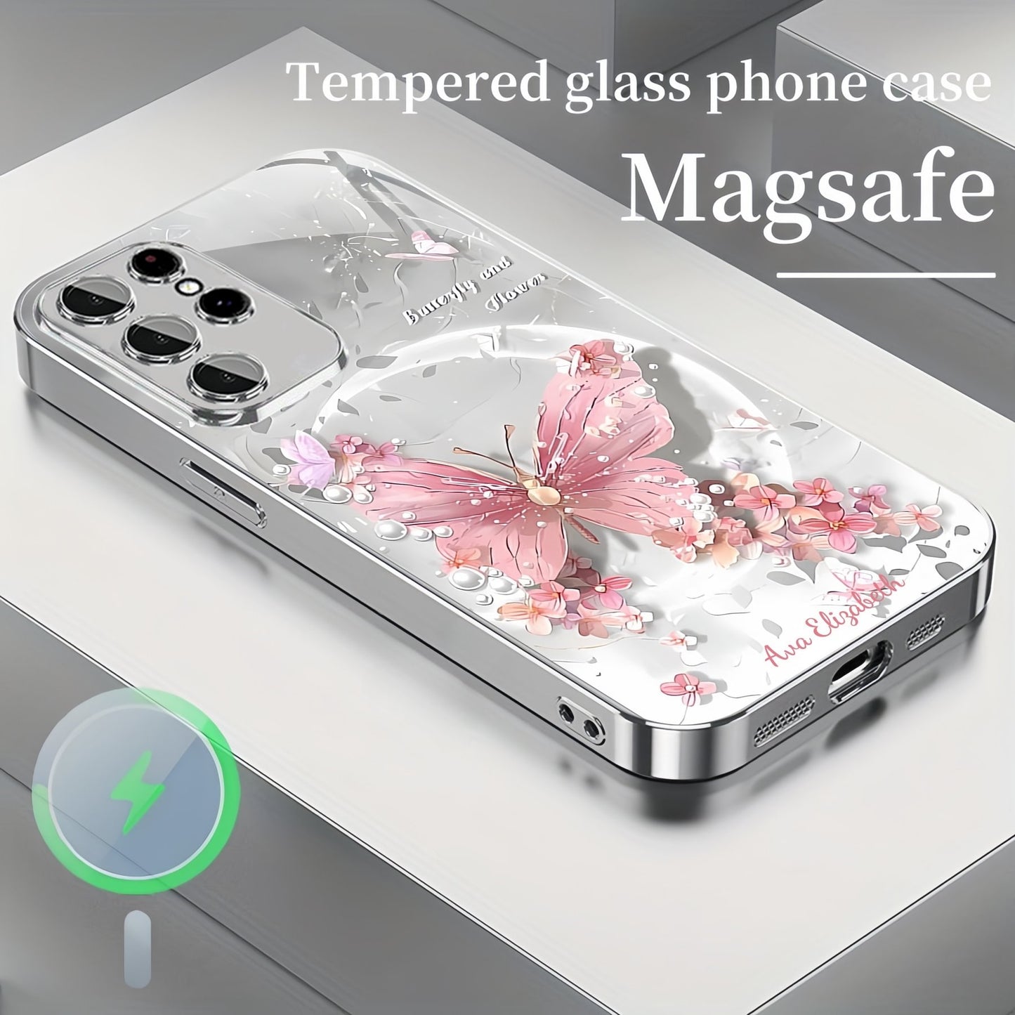 Watercolour Butterfly Tempered Glass Case Cover for Samsung S Series