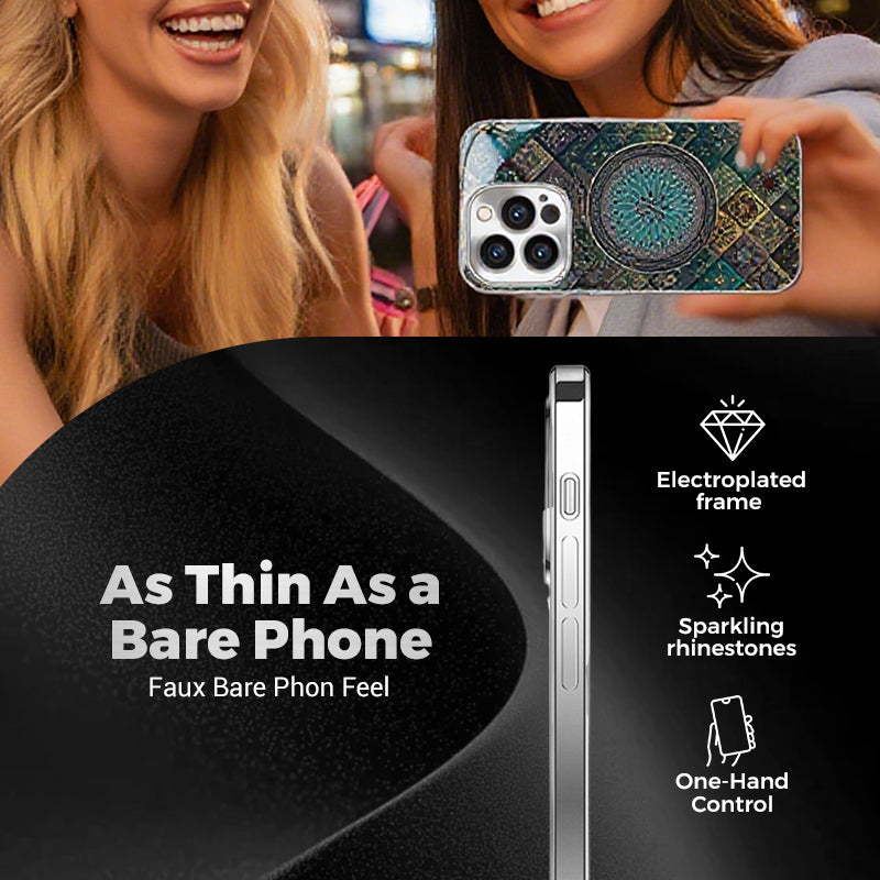 Colorful Blue Lotus Flower Totem Case Kit for iPhone - Get a FREE Exquisite Diamond Bracelet!🔥