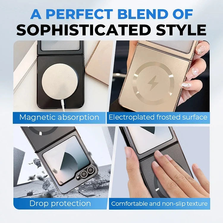 Electroplated Frosted Magnetic Case Cover for Samsung Flip Series - Buy 2: FREE SHIPPING🛫 & 40% OFF 2nd🔥