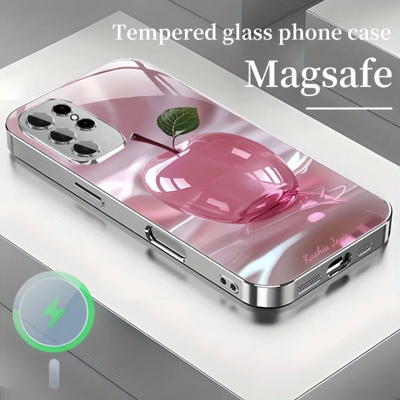 Crystal Glass 3d Apple Magsafe Tempered Glass Case Cover for Samsung S Series