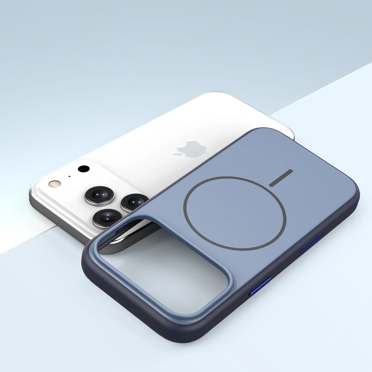 Matte Back Panel with Soft Silicone Edge Case Cover for iPhone