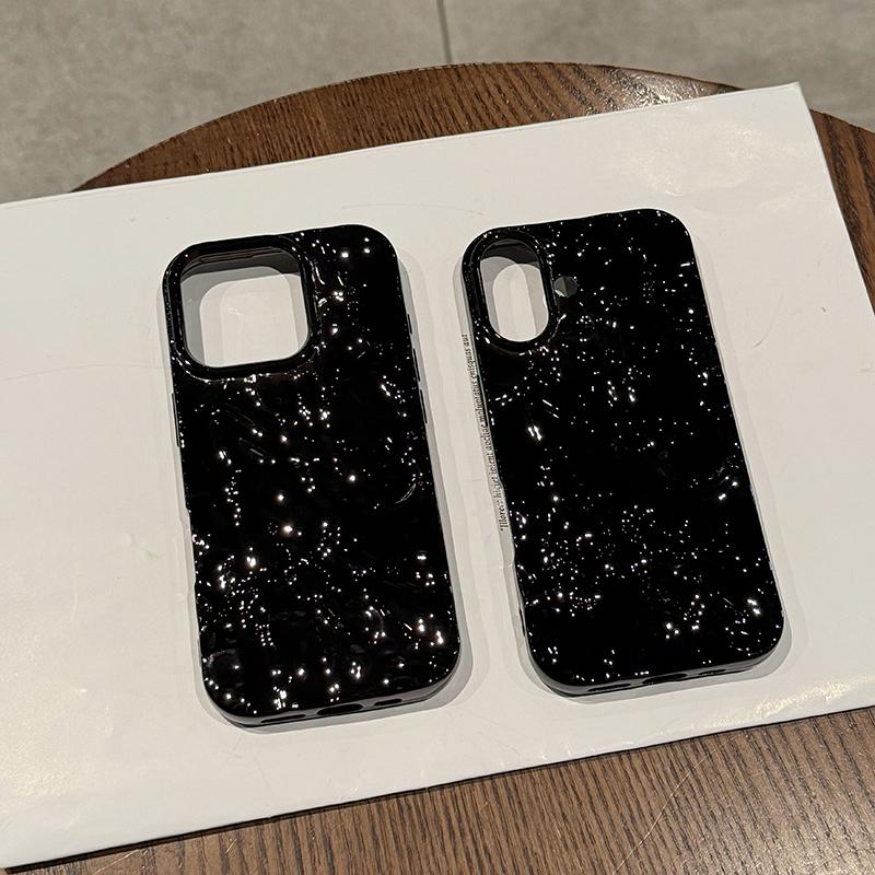 Electroplated Fashion Wrinkle Black Case for iPhone