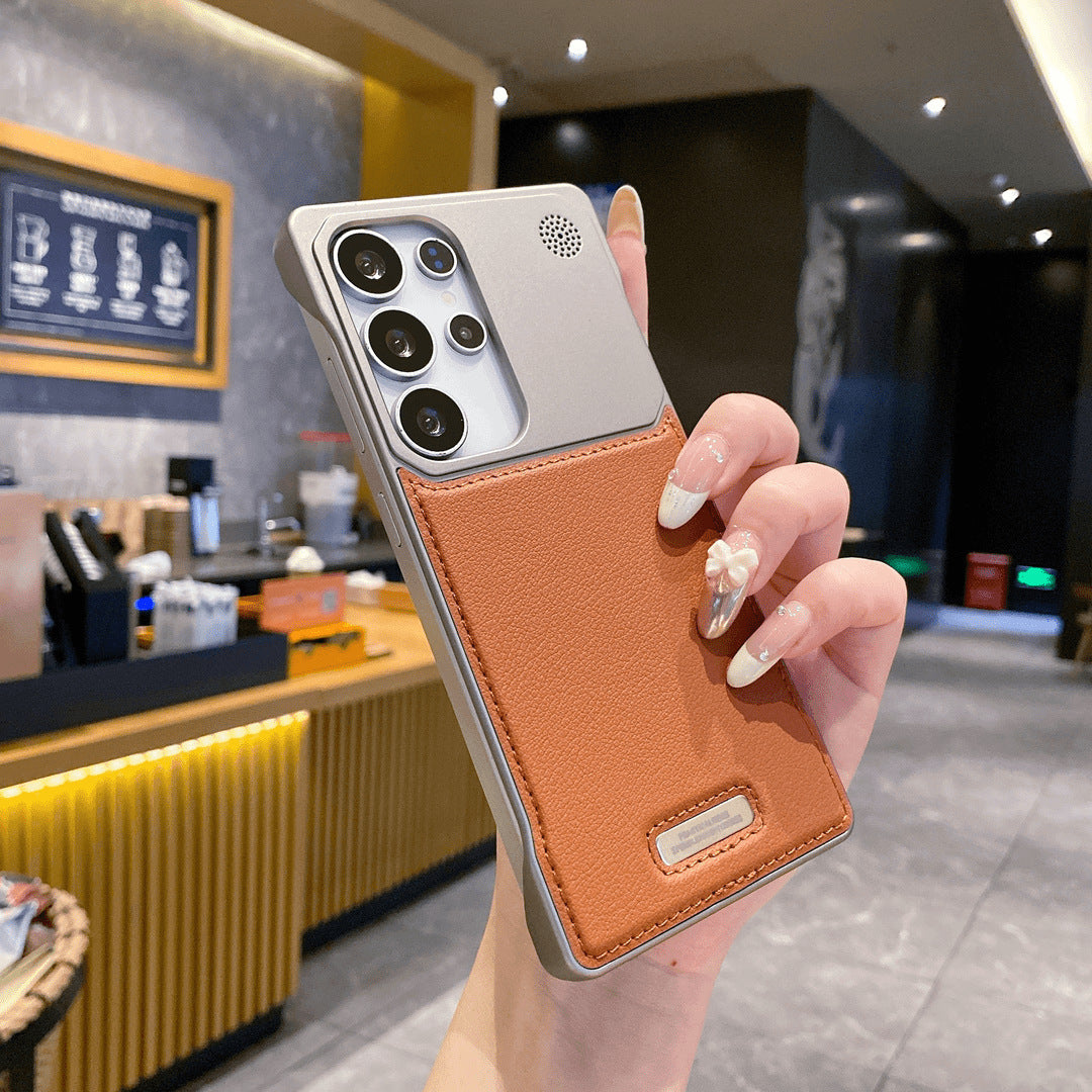 Metal Leather 2-in-1 Case Cover for Samsung S Series