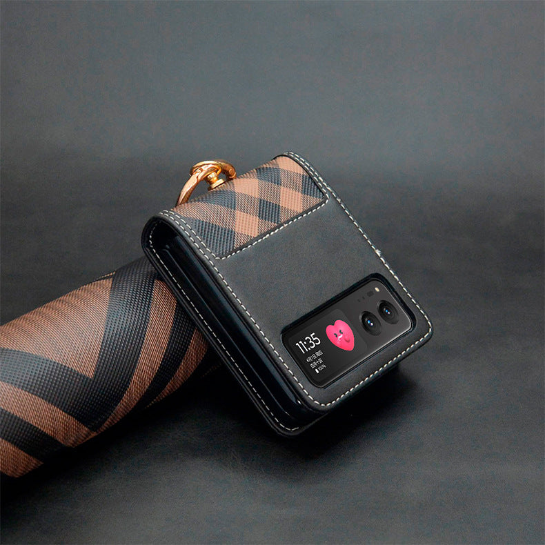 Hand-stitched Leather Case Cover for Samsung Flip Serie