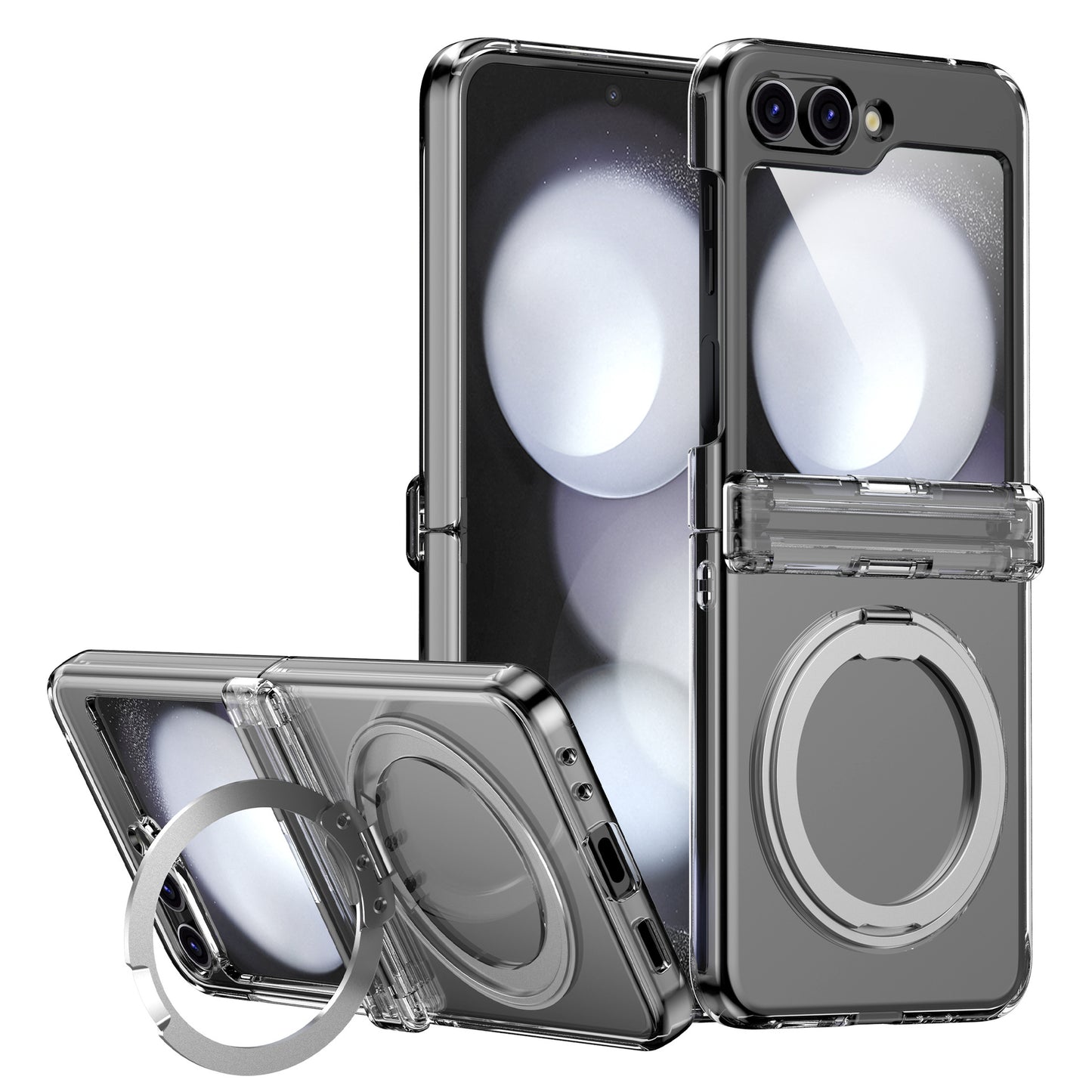 Solid Color Case with Folding Magnetic Stand Case Cover for Samsung Flip Series