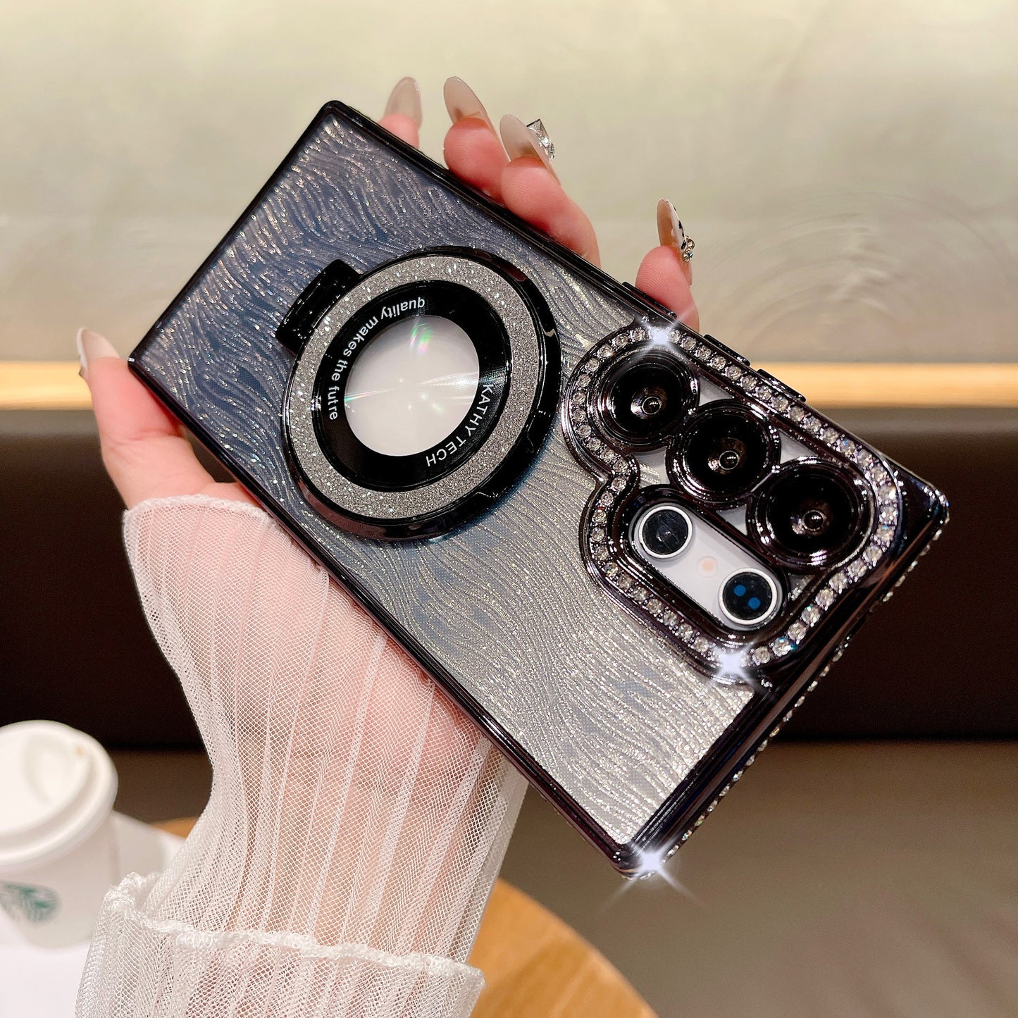 Dazzling Folding Bracket That Sparkles Case Cover for Samsung S Series