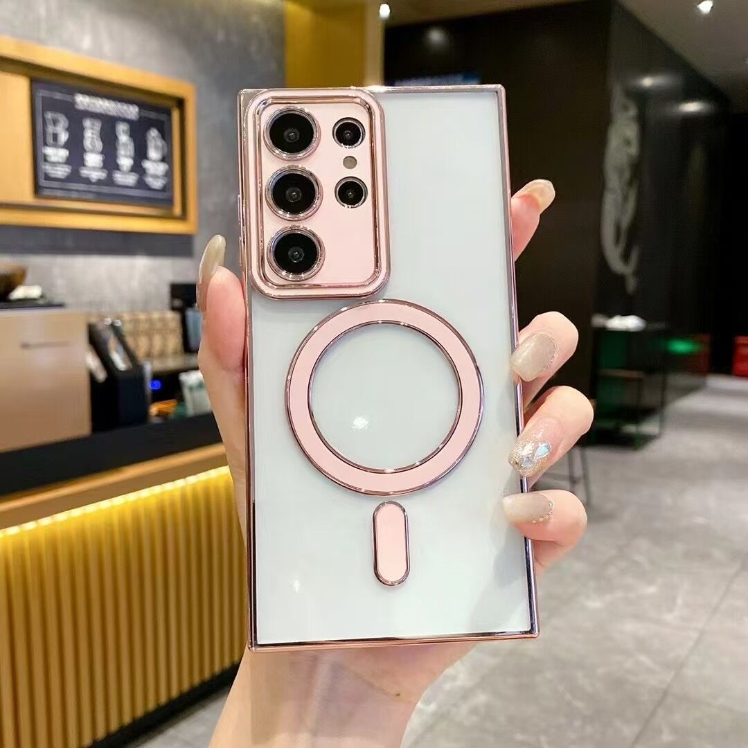 Transparent Electroplated Bezel Case Cover for Samsung S Series
