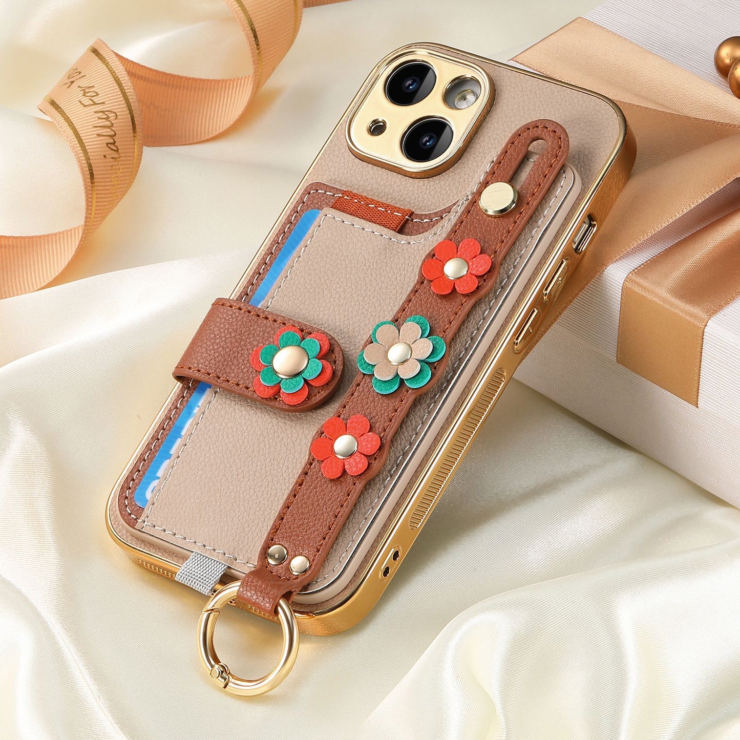 Colorful Leather Flower Case Cover for iPhone