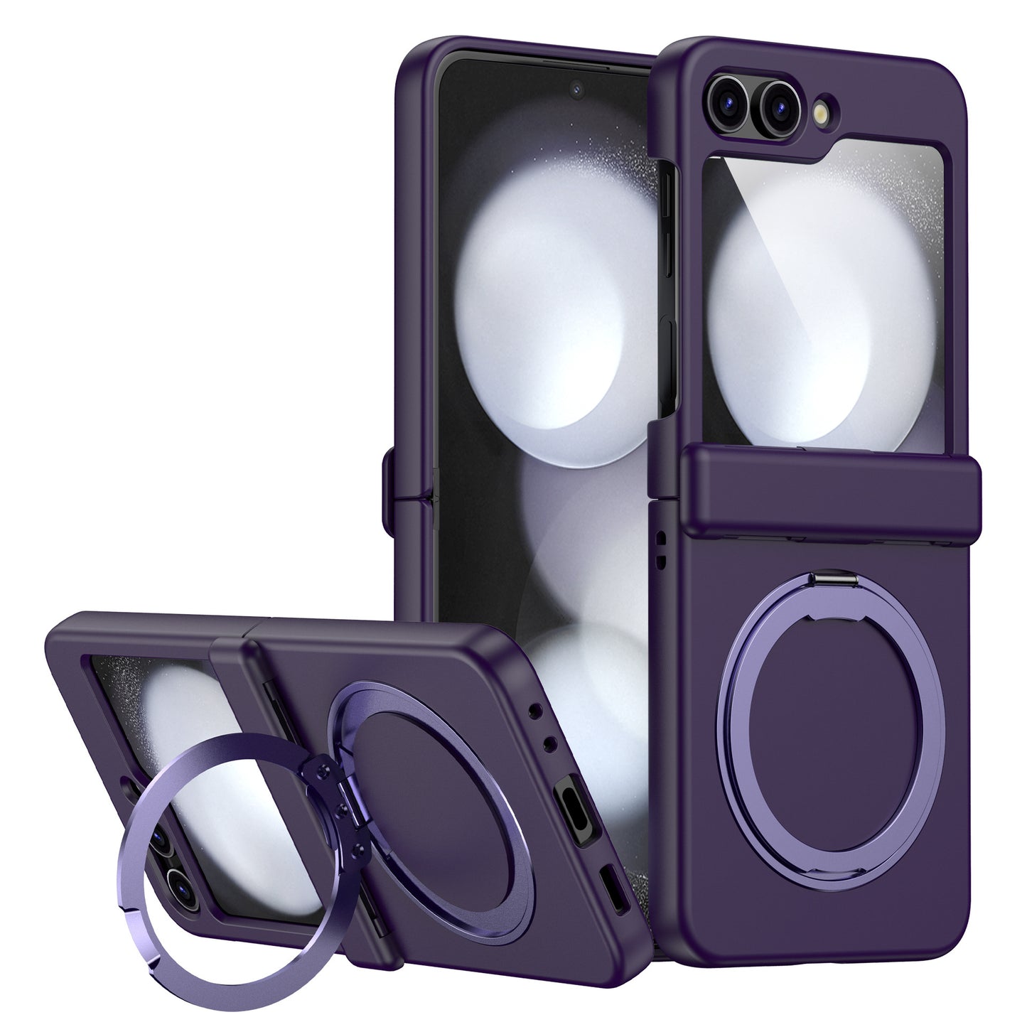 Solid Color Case with Folding Magnetic Stand Case Cover for Samsung Flip Series