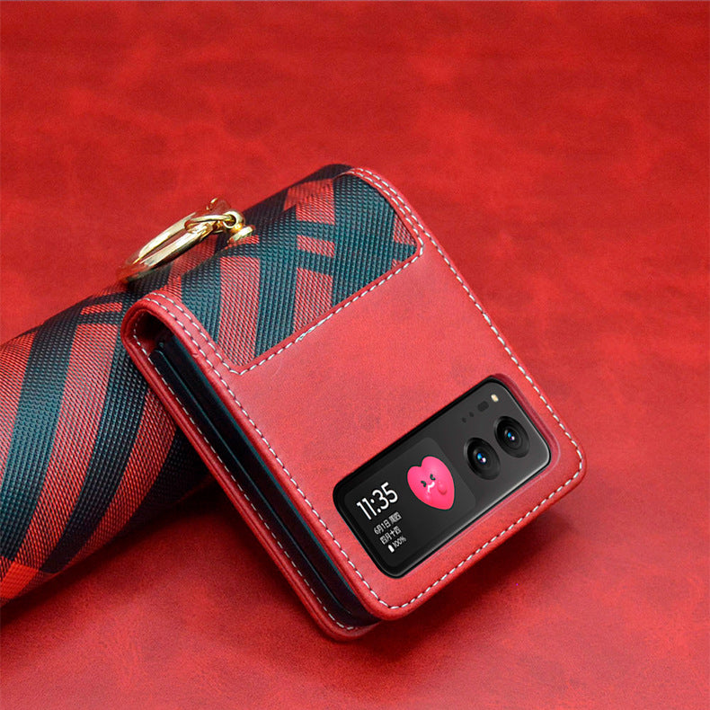 Hand-stitched Leather Case Cover for Samsung Flip Serie