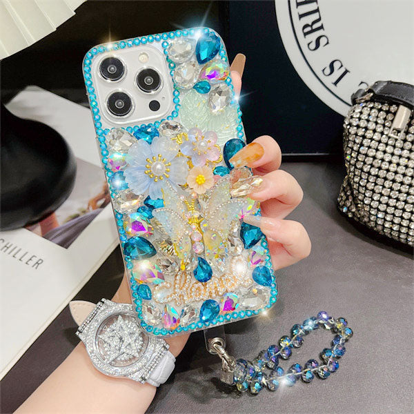 Cubic Crystal Flower Case Cover for iPhone