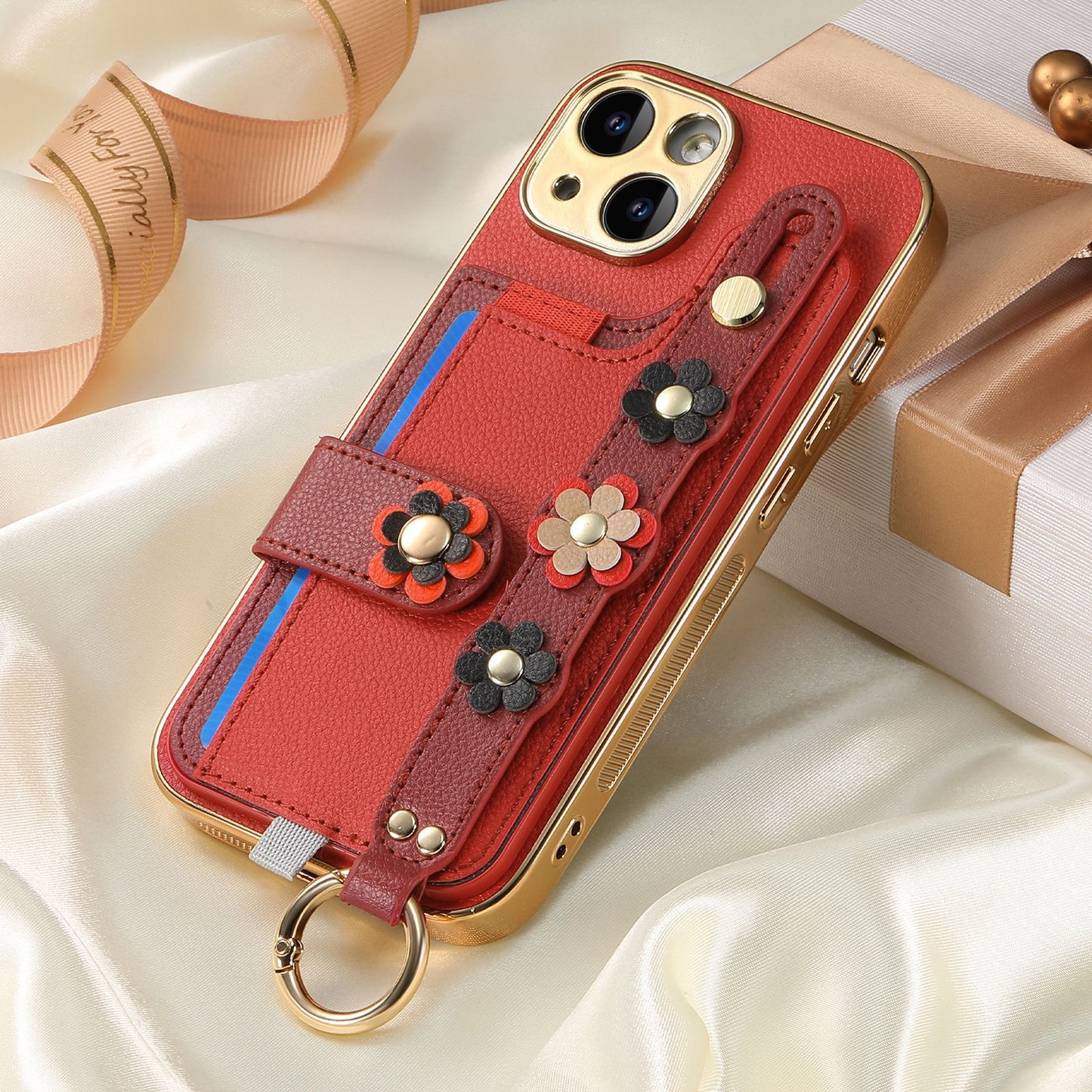 Colorful Leather Flower Case Cover for iPhone