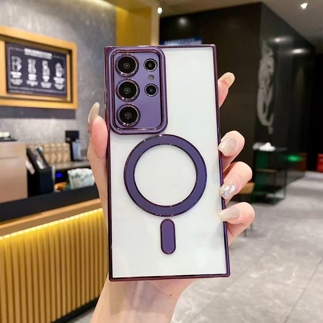 Transparent Electroplated Bezel Case Cover for Samsung S Series