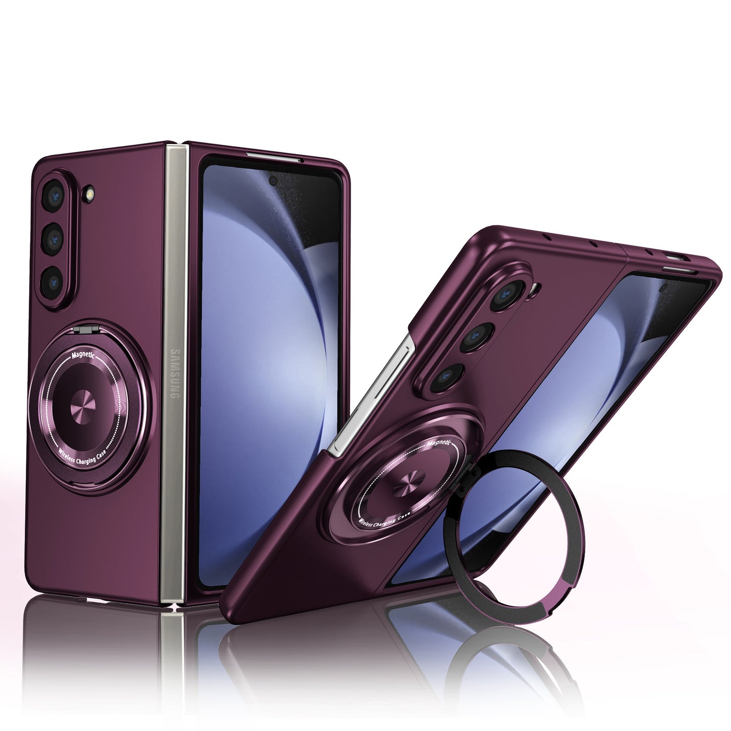 Magnetic Pro Rotary Unzip Case Cover for Samsung Fold Series