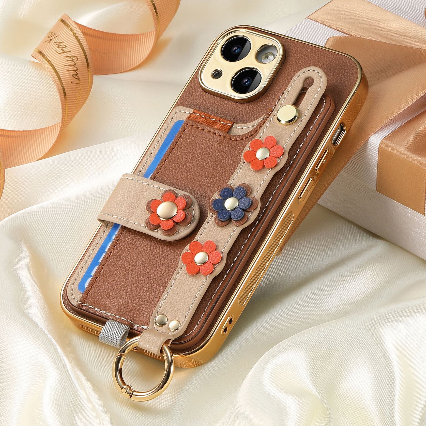 Colorful Leather Flower Case Cover for iPhone