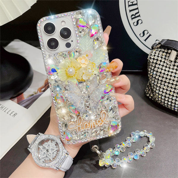 Cubic Crystal Flower Case Cover for iPhone