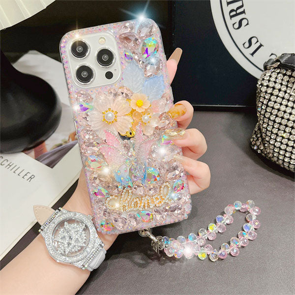 Cubic Crystal Flower Case Cover for iPhone