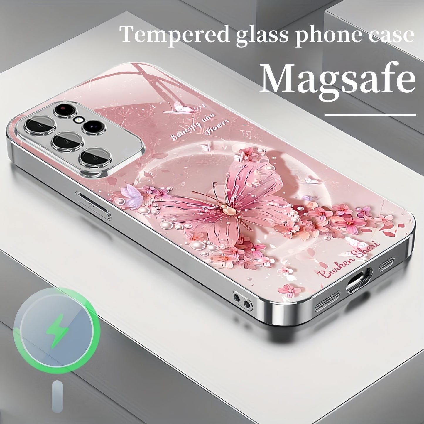Watercolour Butterfly Tempered Glass Case Cover for Samsung S Series