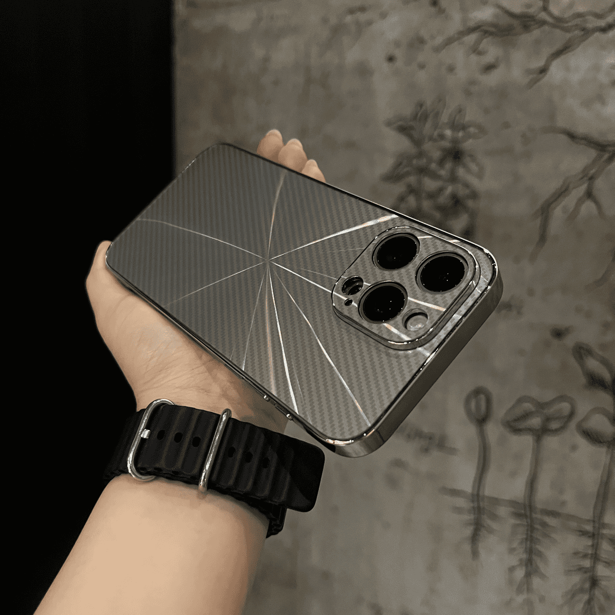 Carbon Fiber Reflective Coated Case Cover for iPhone