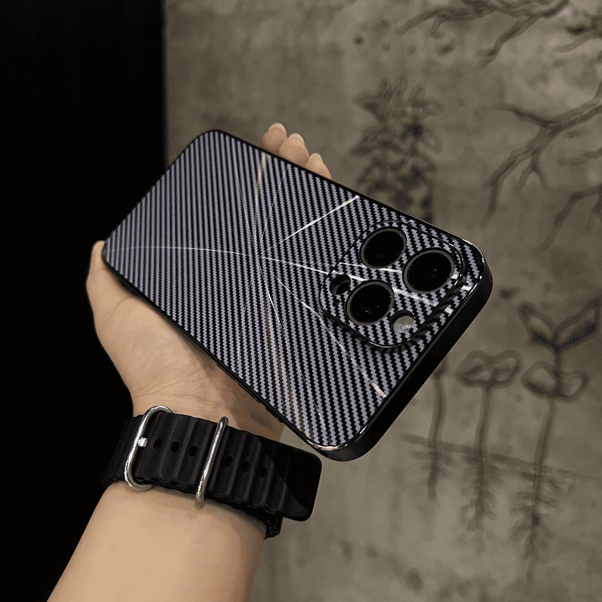 Carbon Fiber Reflective Coated Case Cover for iPhone