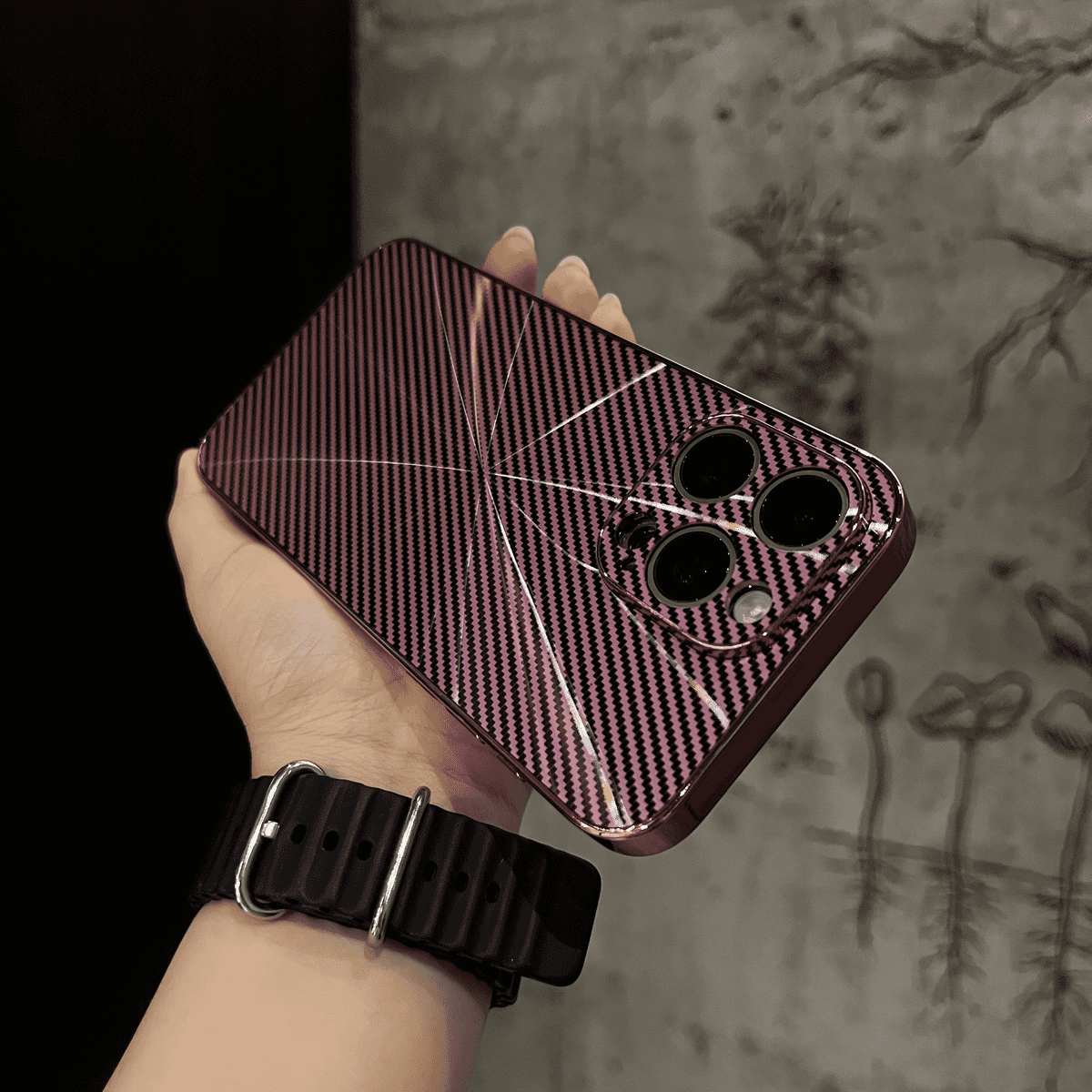 Carbon Fiber Reflective Coated Case Cover for iPhone