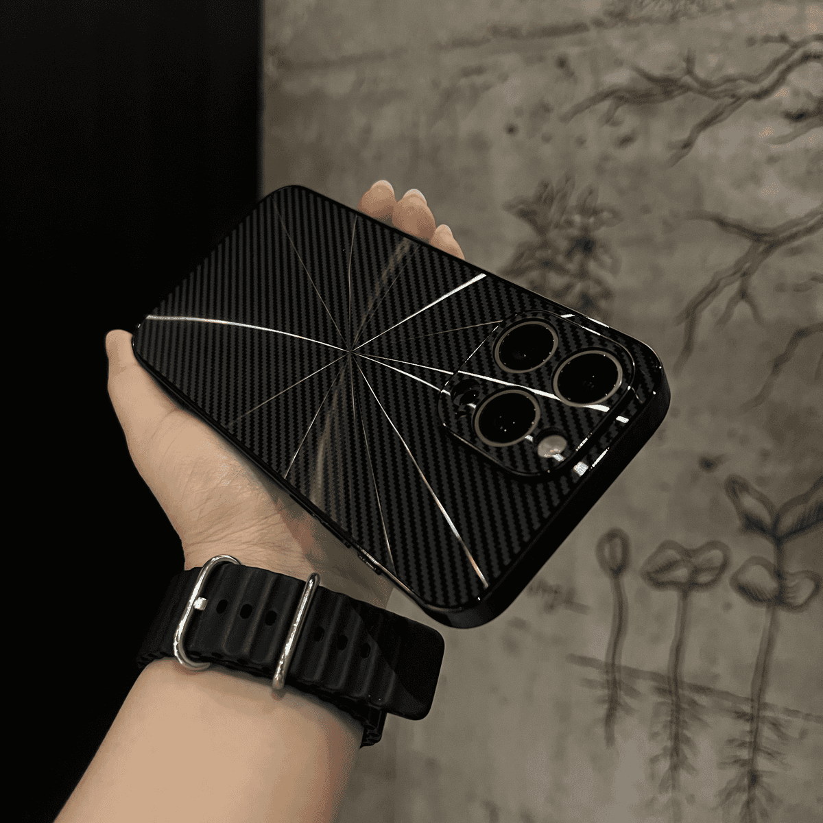 Carbon Fiber Reflective Coated Case Cover for iPhone