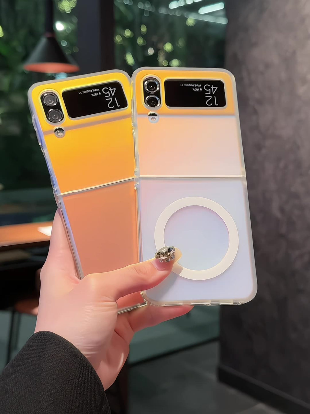 Laser Frosted Magnetic Case Cover for Samsung Flip Serie