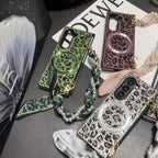 Diamond Leopard Print Case Cover for Samsung Fold Series