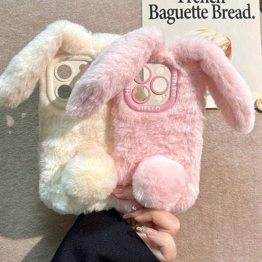 Plush Rabbit iPhone Case - Includes a Free Plush Bracelet