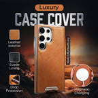 Leather Exterior and Suede Interior Luxury Case Cover for Samsung S Series