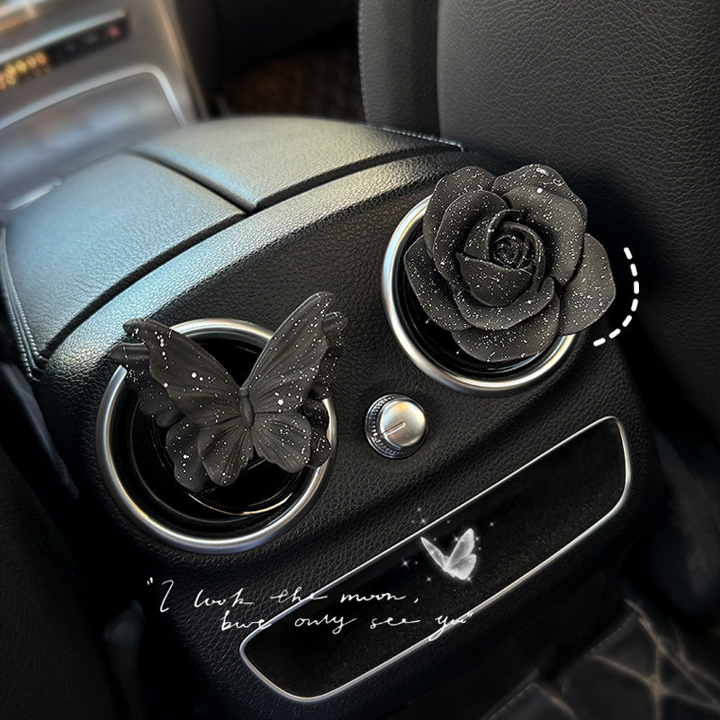 🦋✨ Midnight Bloom Vent Charm - Where Mystical Beauty Meets the Open Road ✨🌙