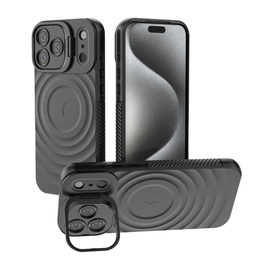 Soft Silicone Metal Lens Protector iPhone Case with Built-in Magnetic Ring
