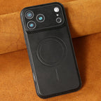 Retro PU Leather Magnetic Phone Case Compatible with iPhone 17 Series, Built‑in Mag‑Safe Magnets, Camera Raised Protection Shockproof Slim Cover